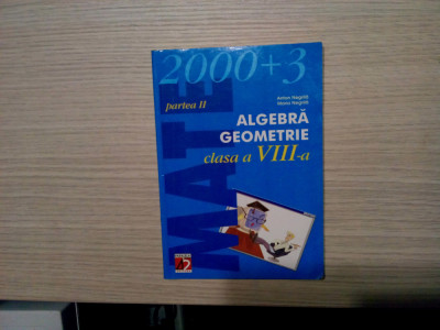 ALGEBRA GEOMETRIE - Cl.VIII - P. a II -a -Anton Negrila, M. Negrila -2003, 170 p foto