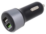 &Icirc;ncărcător USB dublu negru 12-24V
