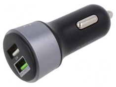 &Icirc;ncărcător USB dublu negru 12-24V