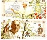 !!! ITALIA , CITTA DEL ANIMA CRISTIANA = FANTASY NOTE = 3 PONTIFICI - 2018 - UNC