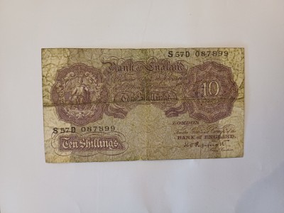 CY - 10 shillings 1940 Marea Britanie / semnatura: Peppiatt foto