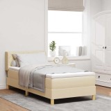Cumpara ieftin Pat cu Saltea cu Arcuri cu saltea Crem 90 x 200 cm țesătură