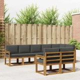 vidaXL Set de canapele de exterior cu pernă 8 pcs Natural și Antracit 3366560