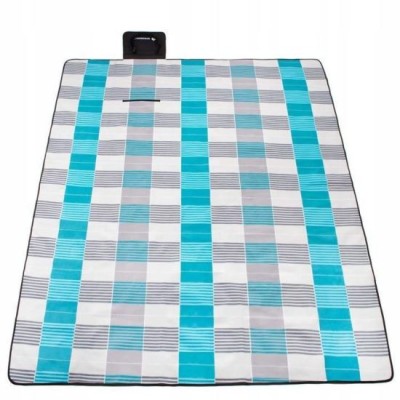 Patura picnic, model carouri, albastru, 200x240 cm, Springos foto