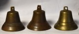 Trei clopote vechi din bronz - inceput de secol XX