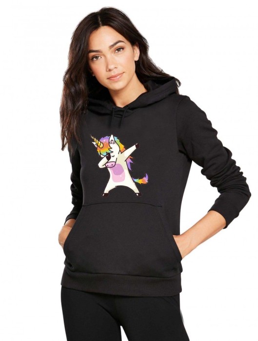 Hanorac dama negru - Cool Unicorn - S