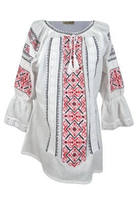 Bluza dama tip ie 024, alb pur/rosu , marimea M foto