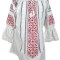 Bluza dama tip ie 024, alb pur/rosu , marimea XL