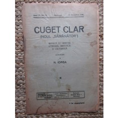 Revista - Cuget Clar - Noul Semanator - condusa de N. Iorga - ANUL IV NR. 24 21 DECEMBRIE 1939