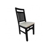 Scaun de living si bucatarie, lemn masiv fag, Paul, sezut tapitat cu piele ecologica, 120 kg, 96x46x43cm, Wenge