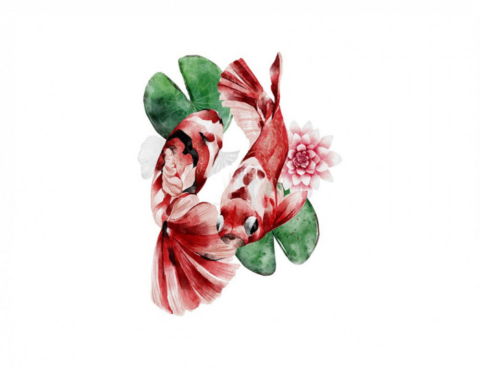 Sticker decorativ Japonez Pesti, Rosu, 71 cm, 3478ST