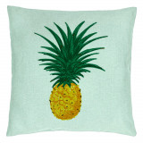 Perna Decorativa, Model Ananas, 40x40 cm, Verde Menta, Husa Detasabila, Burduf