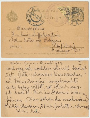 Posta locala Paltinis timbru local Hohe Rinne nedantelat de 4 heller din 1900 circulat injumatatit pe carte postala RRR! foto