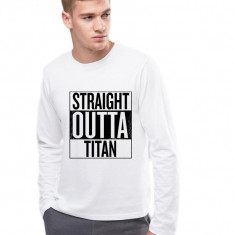 Bluza barbati alba - Straight Outta Titan - XL