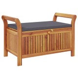 Cumpara ieftin Banca depozitare gradina, cu perna, 91 cm, lemn masiv de acacia