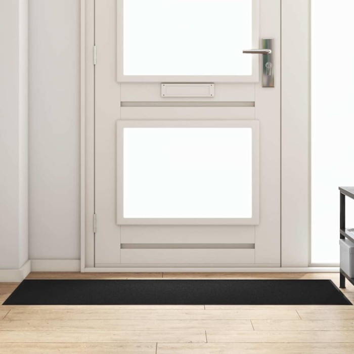vidaXL Covoraș de ușă dreptunghiular, negru, 60x180 cm