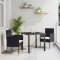 vidaXL Set de masă pentru grădină cu pernă 3 pcs Negru Rattan poli 3380050