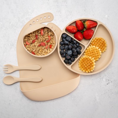 Set Diversificare, AppeKids, 100% Silicon, Classic - Bubble Beige foto