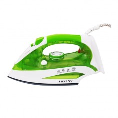Fier de calcat Sokany 2400 W, Auto-Curatare, Talpa ceramica, Anti-calc, Anti-picurare, Verde