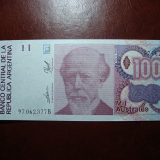 ARGENTINA 1000 AUSTRALES AUNC