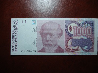 ARGENTINA 1000 AUSTRALES AUNC foto