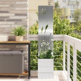 Ghiveci de Grădină cu Panou Decorativ Argintiu 32 x 140 cm