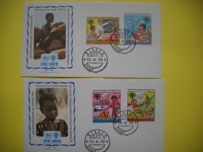 HOPCT PLIC FDC S NR 161 SET 2 PLICURI ZIUA INTERNATIONALA A COPILULUI 1979 GUINEEA BISSAU foto