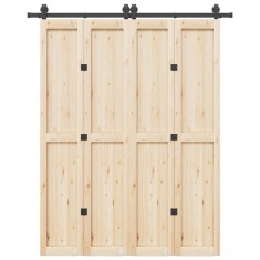 Gossi set feronerie pentru usa glisanta, negru, 183 cm, otel