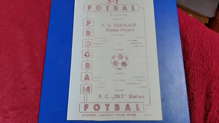 program Ceahlaul PN - FC Olt