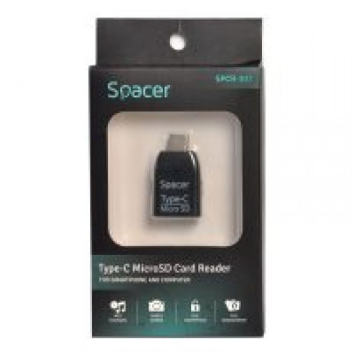 Cititor de carduri Spacer SPCR-307 , USB 3.1 Tip C , Negru foto