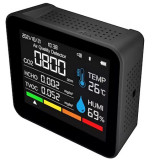 Monitor portabil masurare calitate aer 9 in 1 HASEPE&reg;, ecran 2.8 inch, detector CO2 dioxid de carbon, TVOC compusi volatili, HCHO formaldehida, concen