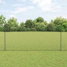 St&acirc;lpi Gard vidaXL 10 buc Canale U-Gri 140 cm Oțel, Gard Hexagon vidaXL Gri 1.4x10 m Oțel