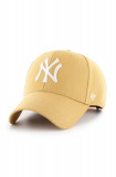 47brand șapcă MLB New York Yankees culoarea bej, cu imprimeu, 47 Brand