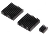 Radiator Aluminiu Negru cu Aripioare pentru Raspberry Pi