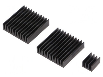 Radiator Aluminiu Negru cu Aripioare pentru Raspberry Pi foto
