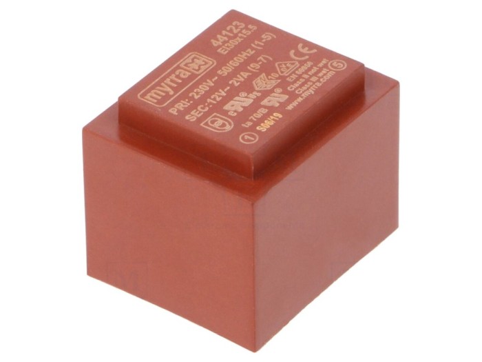 Transformator &icirc;ncapsulat 2VA 230VAC 12V PCB
