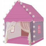 Cort de joaca pentru copii, Kruzzel, cu lampi rotunde, roz si alb, 100x115x130 cm GartenVIP DiyLine, Isotrade