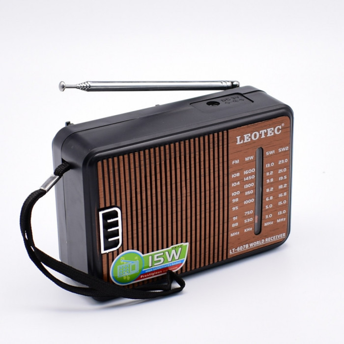 Radio Portabil Cu Baterii ,FM/MW/SW1/SW2- LT-607B