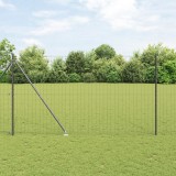 VidaXL &Icirc;mprejmuire Euro cu 7 St&acirc;lpi cu V&acirc;rf 1.6x10 m Oțel Zincat Gri