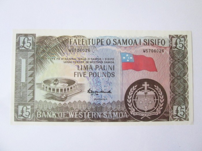 Samoa 5 Pounds 1963(2020) UNC,bancnota din imagini la cel mai mic pret
