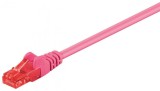 Cablu UTP Cat6 mufat 1m patch cord magenta Goobay