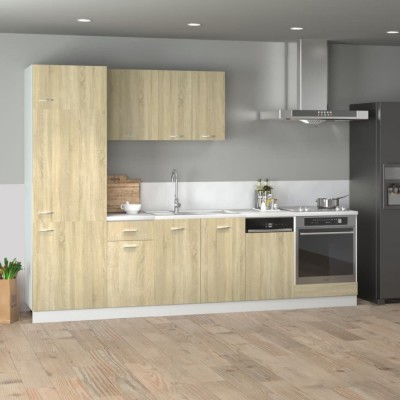 vidaXL Set dulapuri de bucătărie &amp;ldquo;Lyon&amp;rdquo; 7 piese stejar sonoma foto