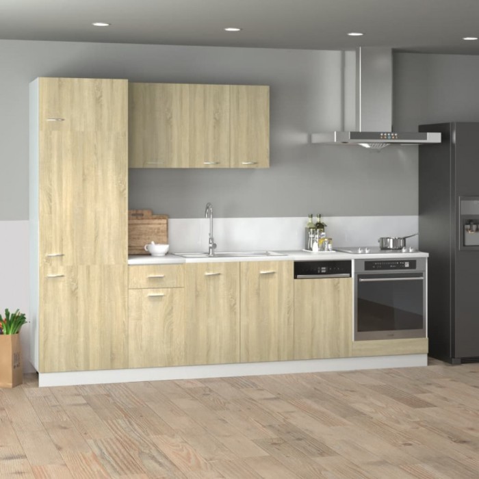 vidaXL Set dulapuri de bucătărie &ldquo;Lyon&rdquo; 7 piese stejar sonoma