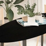VidaXL Blat de masă maro &icirc;nchis 140x60x2 cm lemn masiv de stejar oval