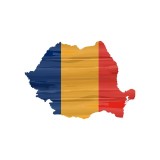 Harta decorativa pentru perete Romania simplificata, PVC, rezistenta la apa, 50x70 cm