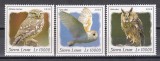 Sierra Leone 2020 - Păsări - Bufnițe, Serie scurta, MNH