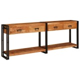 Cumpara ieftin Mese consola 2 buc. Maro 200 x 33 x 75 cm Lemn Solid de Acacia