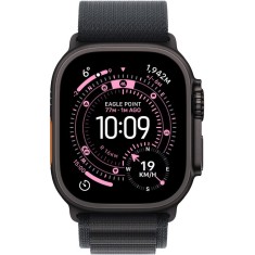 Apple Watch Ultra 3, GPS + Cellular, Carcasa Black Titanium 49mm, Black Alpine Loop - Large