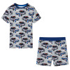 Pijamale pentru copii cu maneci scurte, gri, 116 GartenMobel Dekor, vidaXL