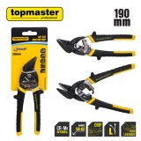 Foarfeca de tabla pentru taiere pe stanga 190 mm, ranforsata, Topmaster